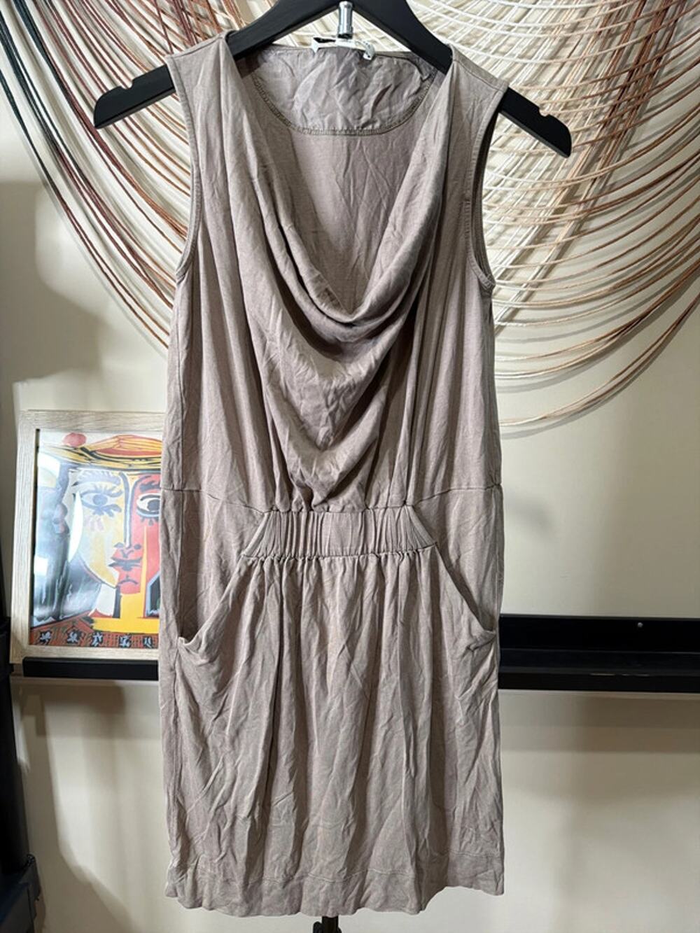 Banana Republic silk blend cowl neck sleeveless dress XSP EUC 2203